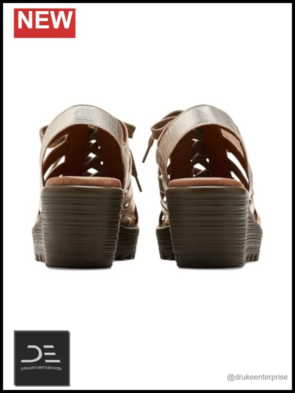 Genuine Leather Lace-Up Wedge Sandals Comfortable Platform Heels